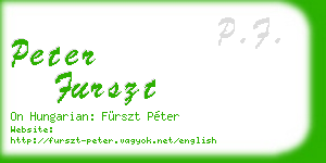peter furszt business card